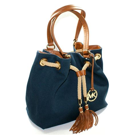 michael kors navy canvas bag|michael kors canvas tote handbags.